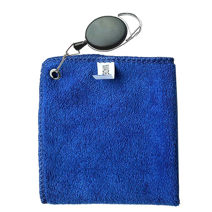 Wet & Dry Golf Towel with Retractable Hook – Clean Clubs & Balls Anywhere