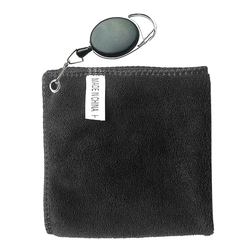 Wet & Dry Golf Towel with Retractable Hook – Clean Clubs & Balls Anywhere